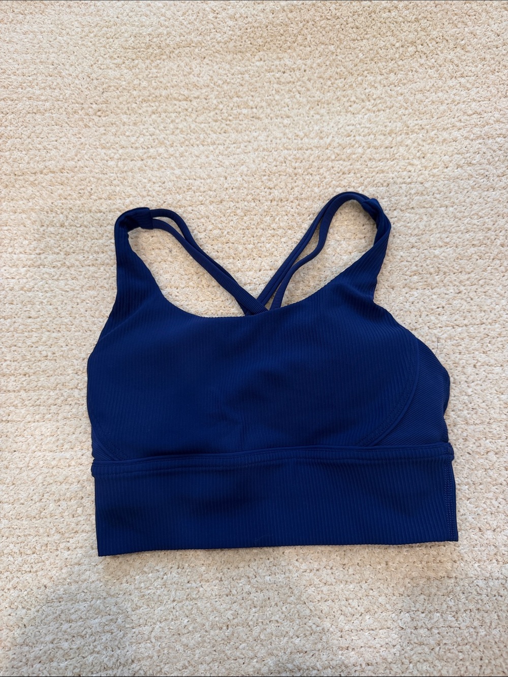 lululemon athletica Navy Ribbed Crossback Sports Bra